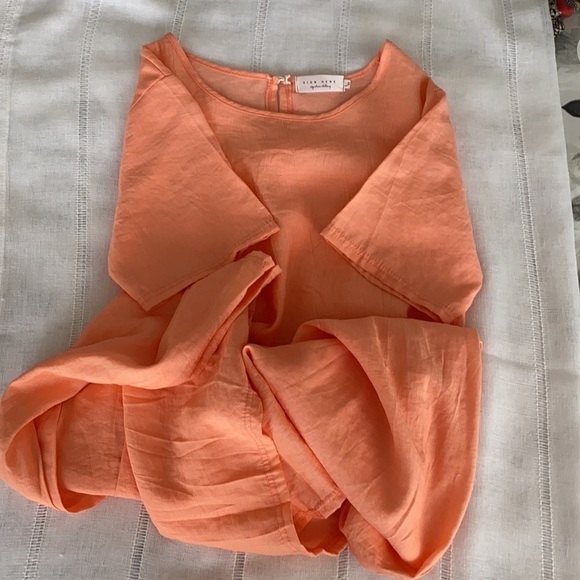 Sign Here Signature Clothing drop waist dress in pastel peach. - Picture 2 of 9